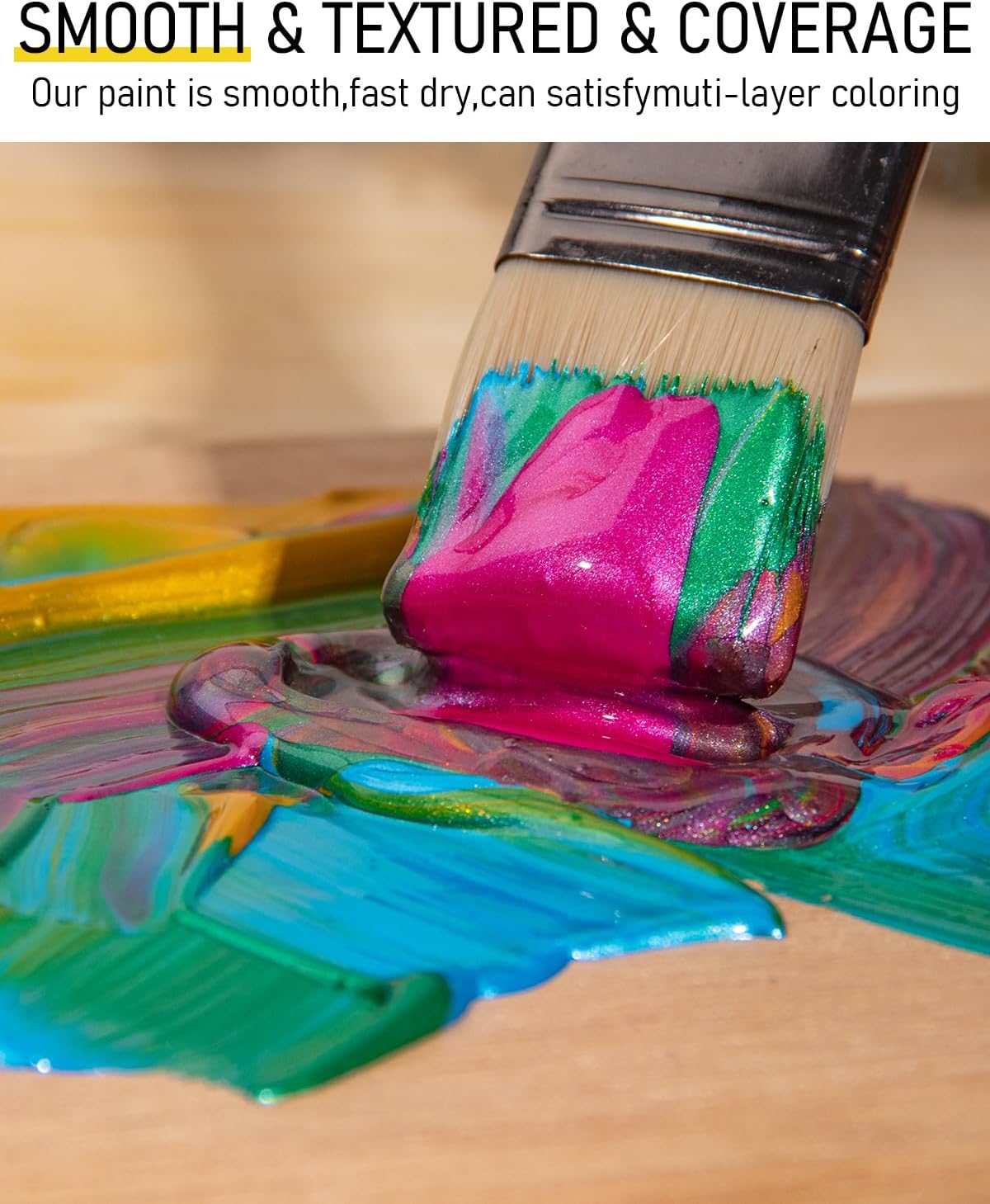 Nicpro Metallic Acrylic Paint Set (8.45 oz, 250 ml), 20 Colors Large Acrylic Paint Bulk, Non Toxic Art Painting Supplies for Multi Surface Canvas Rock Wood Leather Stone Metal Craft with Color Wheel