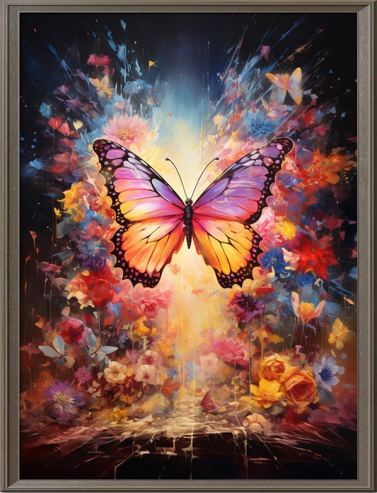 Leczany Cross Stitch Stamped Kit for Adults or Kids - Colorful Butterfly | DIY Embroidery Starter Patterns Craft Kit Needlepoint for Beginner | 11CT, 3 Strands | 13x16.9 inches