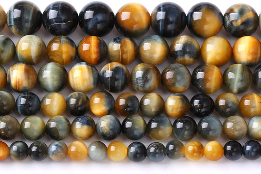 180Pcs 4mm AAAAA Tiger Eye Beads for Jewelry Making - Natural Stone Semi Precious Round Smooth Gemstones - Loose Spacer Beads - 32" 2 Strands