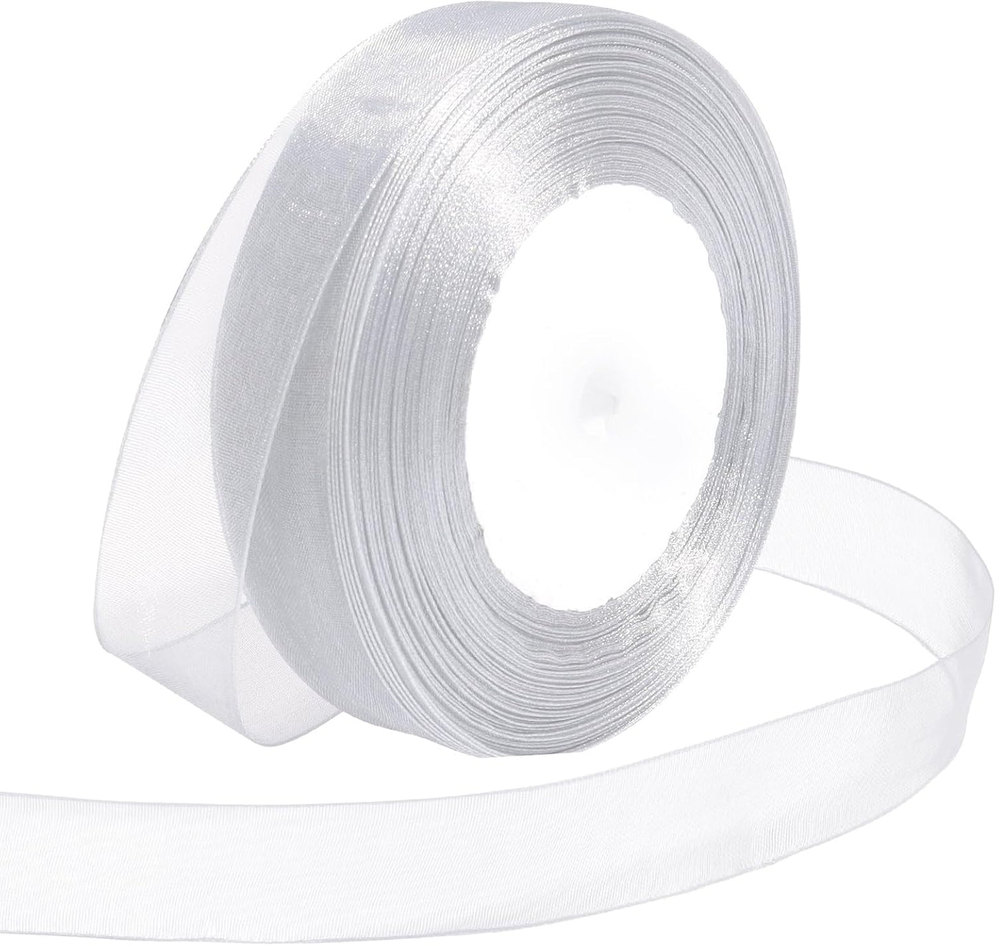 Ribbon for Gift Wrapping 3/4 inch Dusty Blue Sheer Organza Ribbon for Flower Bouquet Tulle Thin Chiffon Ribbons for Wedding Invitations Christmas Halloween Presents Decorations Crafts 50 Yards