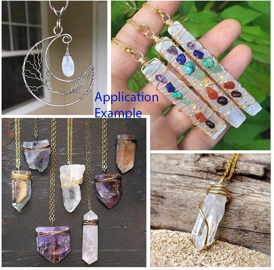 Adabele 295 Feet Premium Tarnish Resistant Round Jewelry Wire Copper Beading Wire Spool Bulk (0.5mm/24 Gauge) 18K Gold Plated for DIY Craft Jewelry Making BF286-5