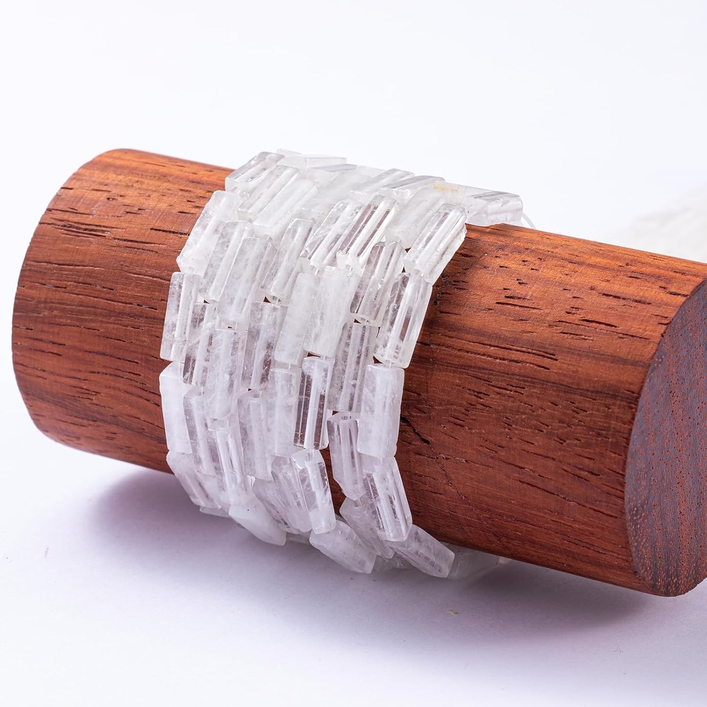 Natural White Crystal Rectangle Tube Beads 4x13mm 38cm/str Loose Semi Gemstone Stone Beads for Making Bracelets Necklace Earrings