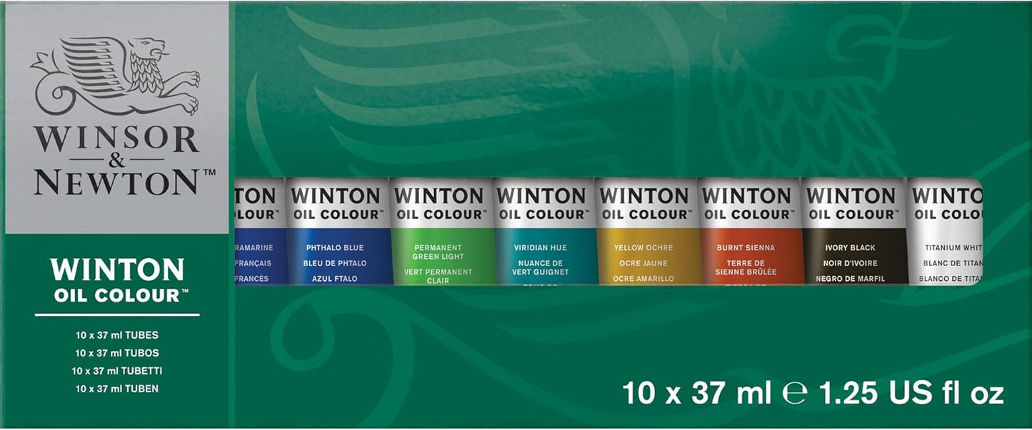 Winsor & Newton Winton Oil Paint, Starter Set of 10 x 37ml Tubes