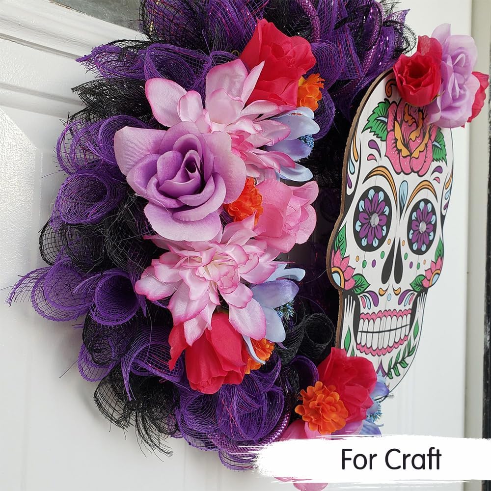 TONIFUL 2 Rolls 10 Inch Black Decorative Mesh Ribbbon Rolls, Fabric Mesh for Mesh Wreath Supplies, Front Door Wreath Crafts Tree Decor Christmas NewYears Halloween Decoration (10 yds/roll)