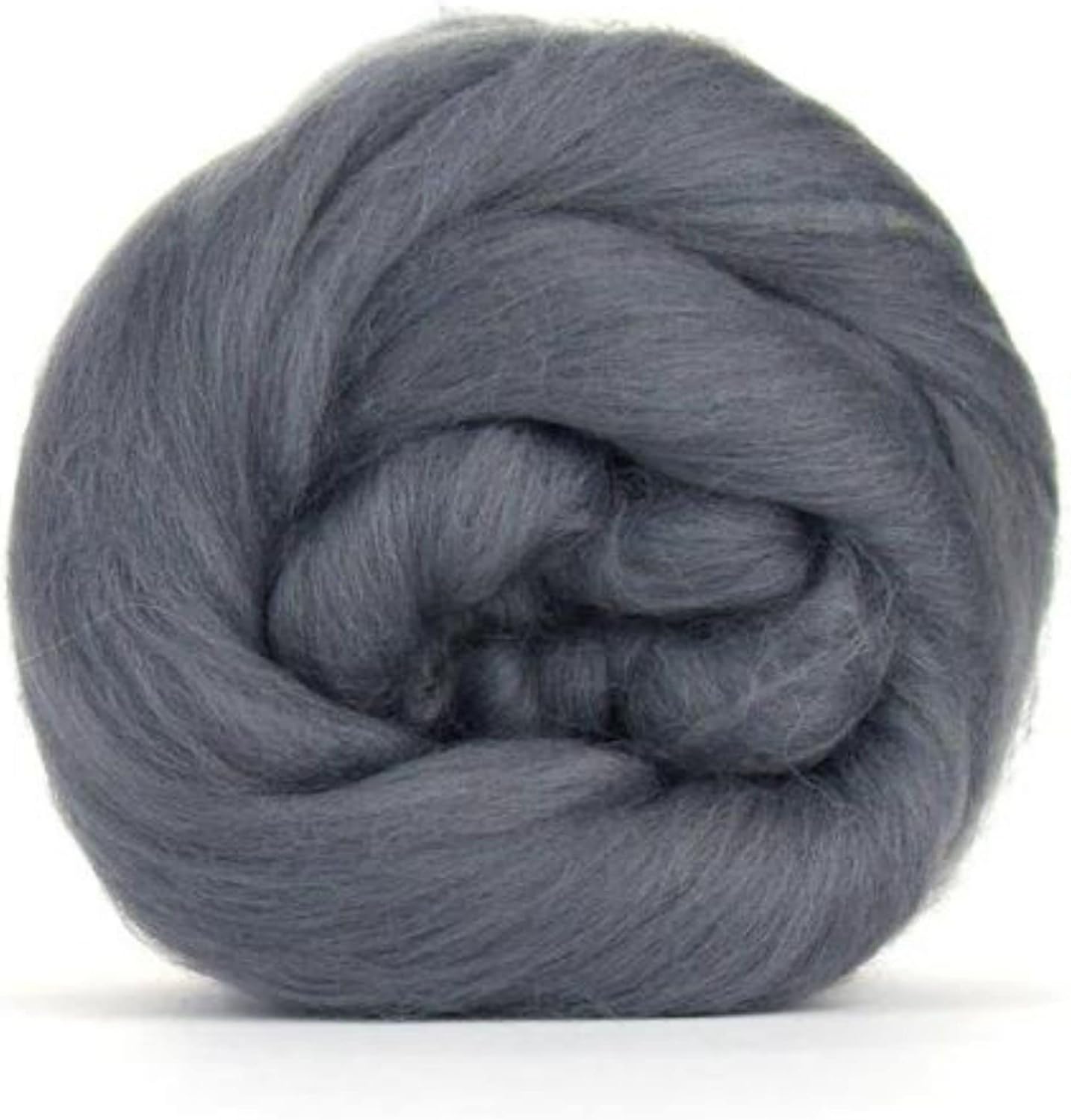 Revolution Fibers Merino Wool Roving | Premium Combed Wool Top | 22 Micron, Perfect for Felting Projects, Spinning, Wall Hangings and Tapestry (Granite)