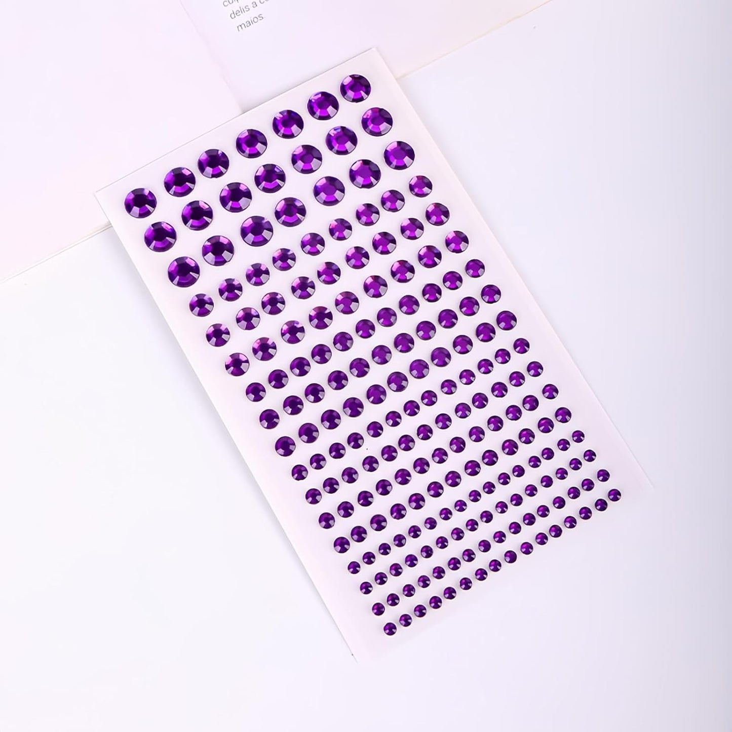 Self Adhesive Face Gems and Pearls for Makeup, Festival Jewels, Hair Gems Pearls, 3/4/5/6/8 mm Round Rhinestone Stickers for Face, Eye, Makeup, Body, Crafts 591Pcs (16_Dark Purple)