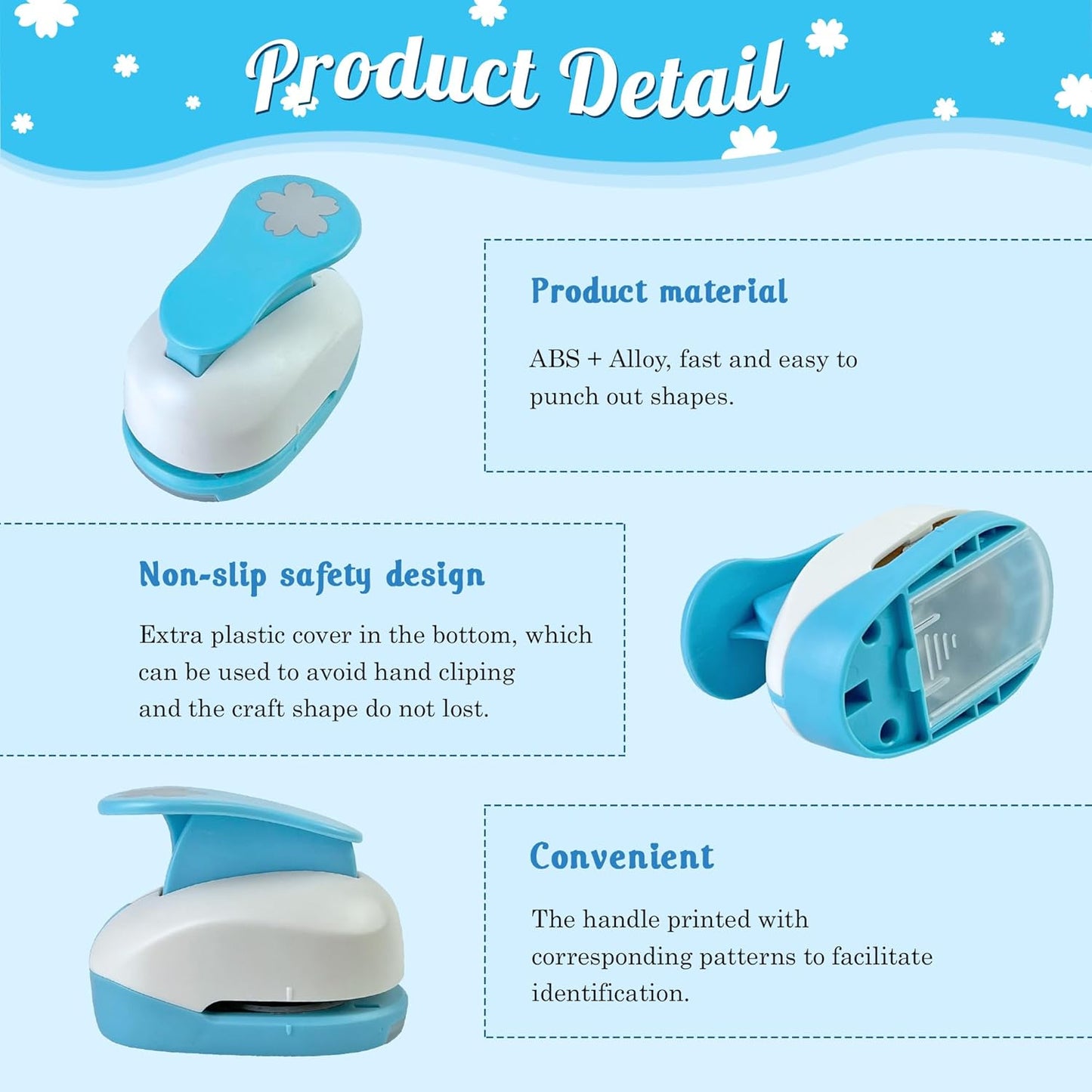 Flower Hole Punch for Paper Craft Size Out 2-Inch, Cherry Blossoms Punches, Craft Lever Punch Handmade, Tool Flower Punch for Scrapbook, Festival Cards, DIY Arts