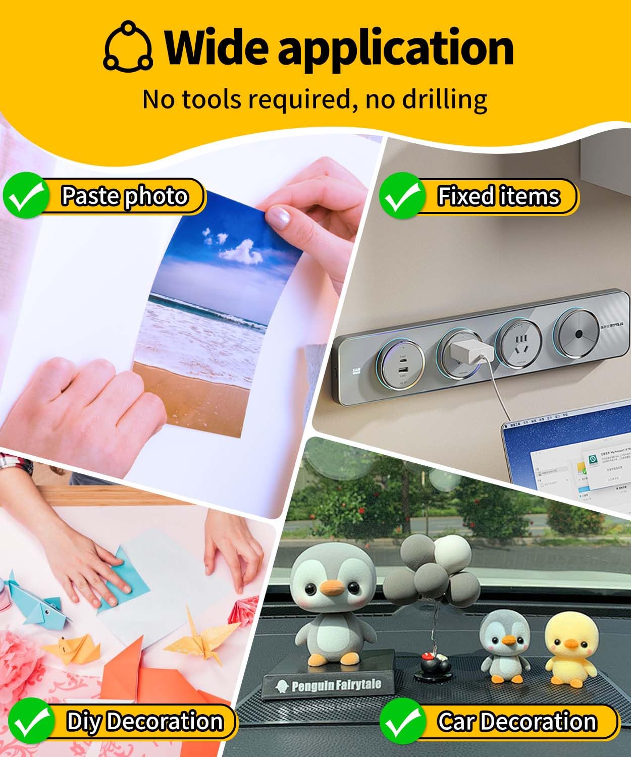 Upgraded Removable Mounting Putty with Pull Tab, Double Sided Adhesive Dots, No Trace Tape Sticky Tack Dots for Picture Crafts, 320 Pcs 0.31" x 0.51"