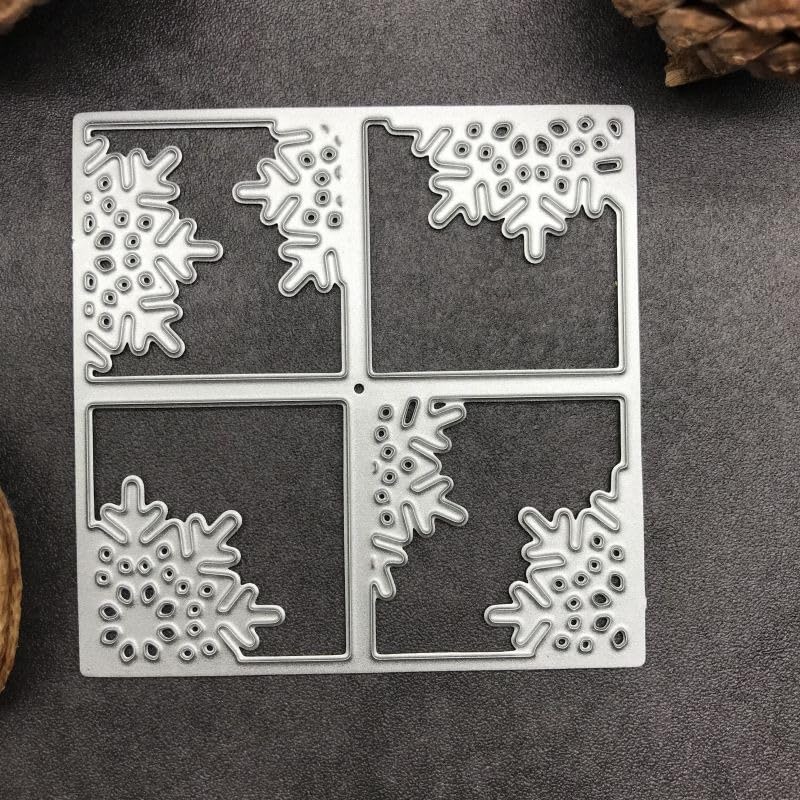 Lapoo Festivals Metal Cutting Die for Scrapbooking - Durable, Cut Stencils for DIY Scrapbook Photo Album Decorative Paper Card, Card Making Supplies, Embossing (Christmas Snowflake Frame 2.6 x 2.6 in)