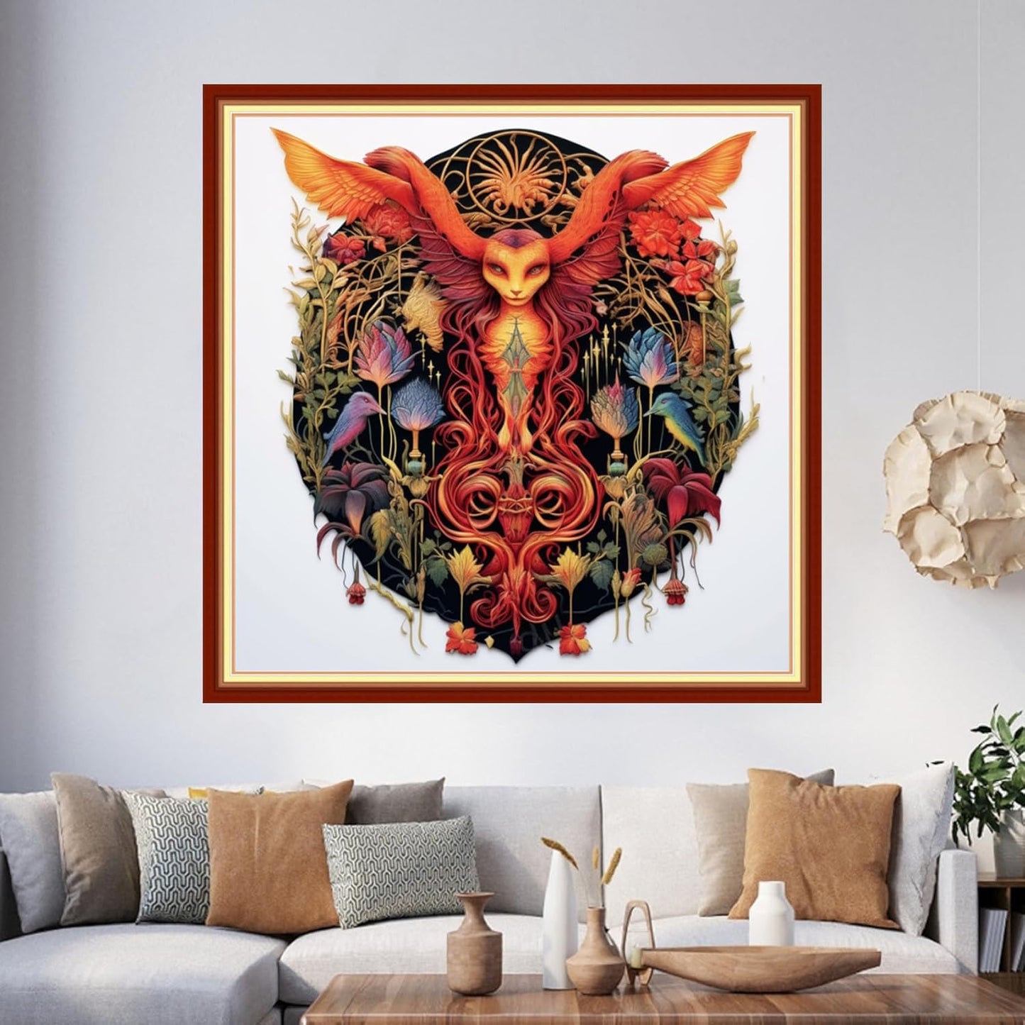 Foxhool Beginners Cross Stitch Kits Stamped Full Range of Embroidery Kits for Adults DIY Cross Stitches kit Embroidery Patterns for Needlepoint kit-Magic Holika 17.7x17.7 inch