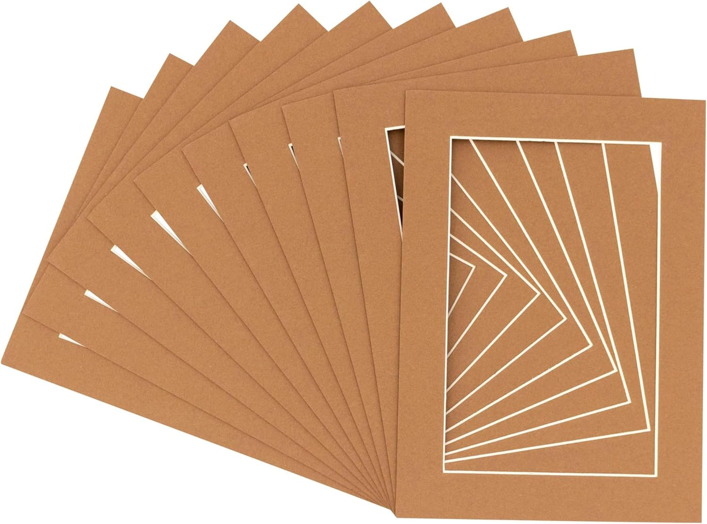 11x14 Mat for 8.5x11 Photo - Precut Aged Oak Brown Picture Matboard for Frames Measuring 11 x 14 Inches - Bevel Cut Matte to Display Art Measuring 8.5 x 11 Inches - Acid Free Pack of 25 MATS