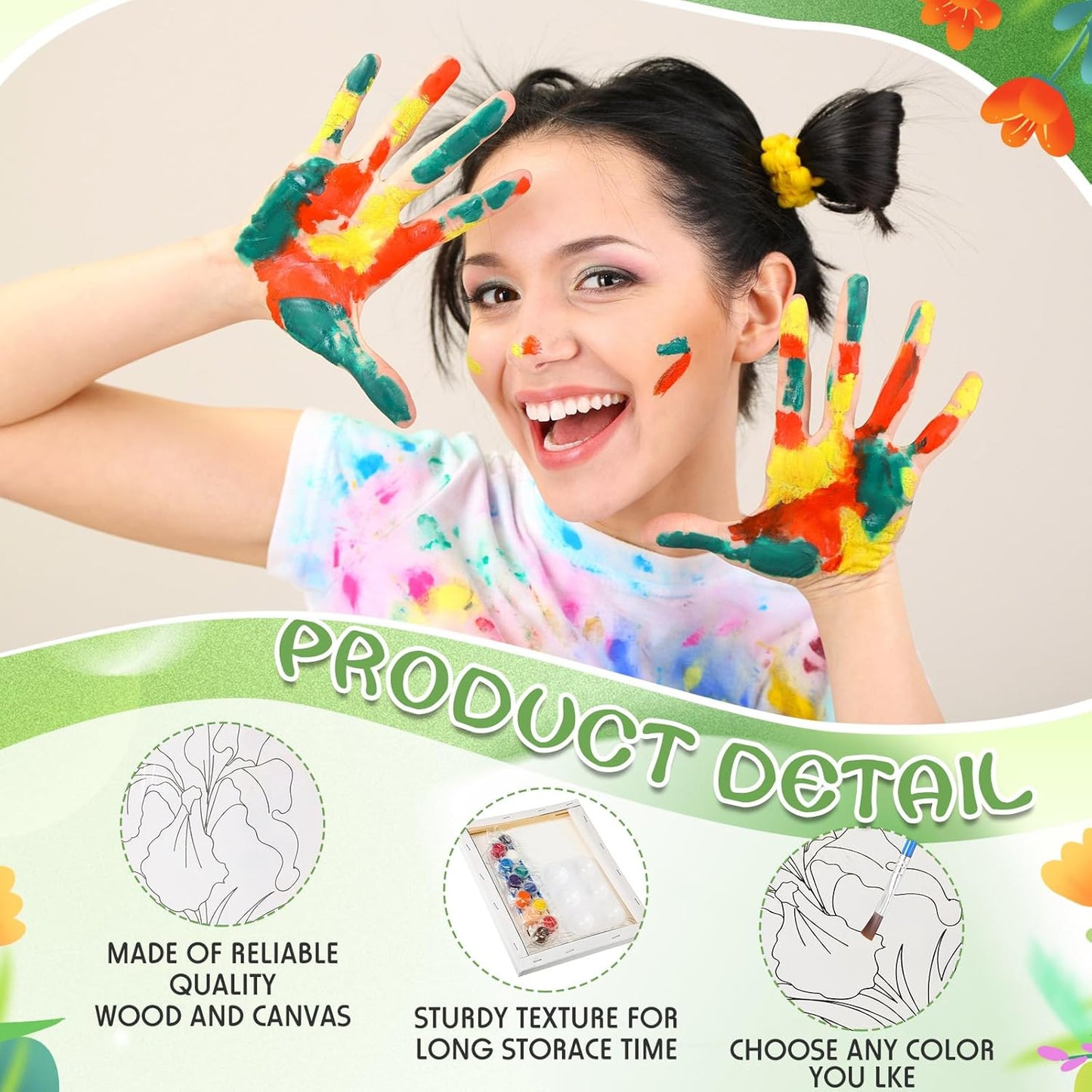 Zhanmai 12 Pack Pre Drawn Canvas for Painting Sip and Paint Kit 8" x 10" Paint Party Set Canvas Painting Pre Printed Canvases for Party Favor DIY Virtual Adult's Date Night(Plant)