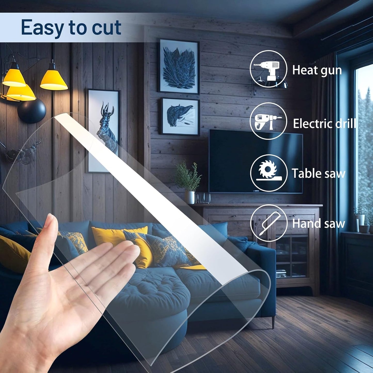 10 Pack 12”x16” x0.04” Clear PET/Plexiglass Sheet, INDSTONE Transparent Flexible Plastic Sheet 12x16, Clear Plastic Sheet for Crafts, Picture Frames, Painting, Sign Blank