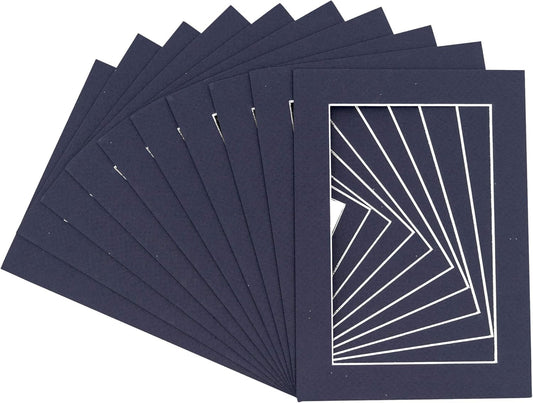 5x7 Mat for 8.5x11 Frame - Precut Mat Board Acid-Free Show Kit with Backing Board, and Clear Bags Navy 5x7 Photo Matte Made to Fit a 8.5x11 Picture Frame Matboard for Framing, Pack of 25 Mats