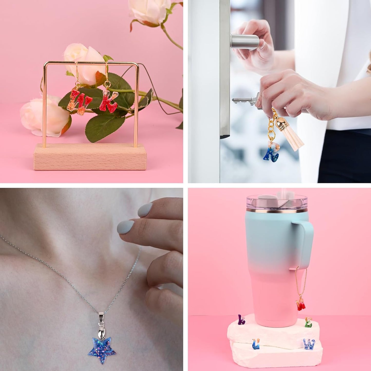 Actvty Mini Alphabet Resin Molds - 3Pcs Letter Molds for Epoxy Casting Small Number Alphabet Silicone Mold for DIY Earring Necklace Pendant Jewelry Resin Crafts Decor