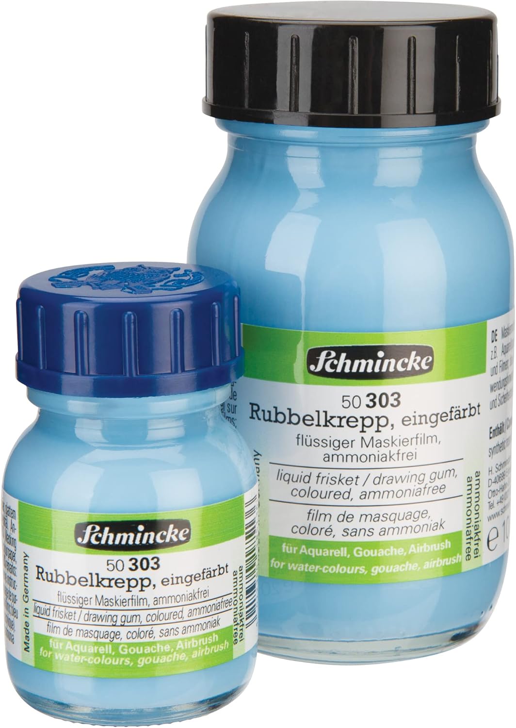 Schmincke - Liquid frisket coloured, 100 ml, 50 303055, colourless masking liquid for opaque areas of paintings on watercolour paper, ammonia-free