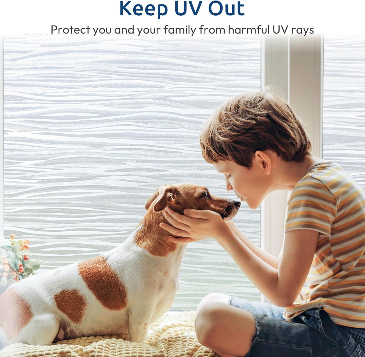 rabbitgoo Window Privacy Film Frosted Glass Film Removable Vinyl Door Coverings UV Blocking Decorative Static Cling Non-Adhesive Window Clings Sticker for Home Decor, 11.8 x 157.4 Inches