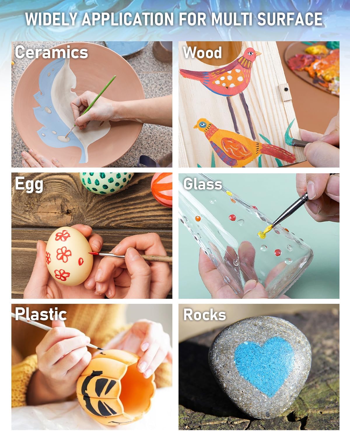 Nicpro 24 Colors Large Bulk Acrylic Paint Set (8.45 oz/250 ml), Rich Pigments Non Toxic, Bulk Painting Supplies for Artist Beginners on Canvas, Wood, Rock, Glass, Ceramic, Crafts with Color Wheel