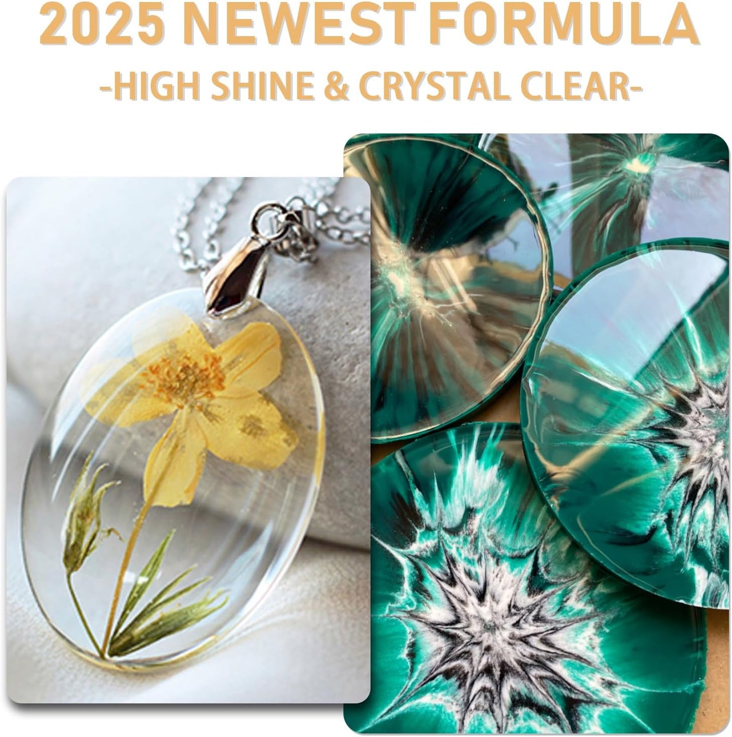 Puduo Epoxy Resin Kit 1.1Gallon，Newly Formulated Crystal Clear Epoxy Resin，Strong, Bubble-Free, Anti-Yellowing Art Resin That，Suitable for Casting, DIY, Resin Art, Molds, Easy to Mix 1:1 Ratio