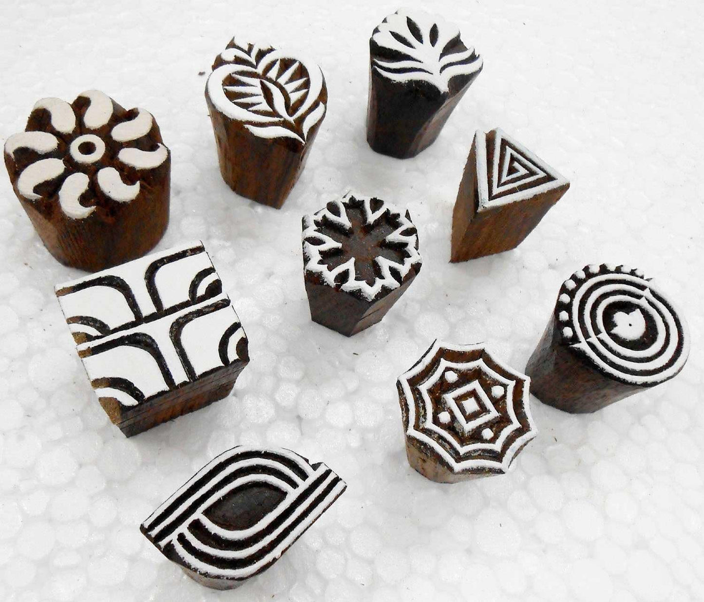 Wholesale Lot of 9 Wooden Block Stamps for Textile Printing/Homedecor/Henna Tattoo/Crafts Printing Pattern for Saree/Scrapbooking