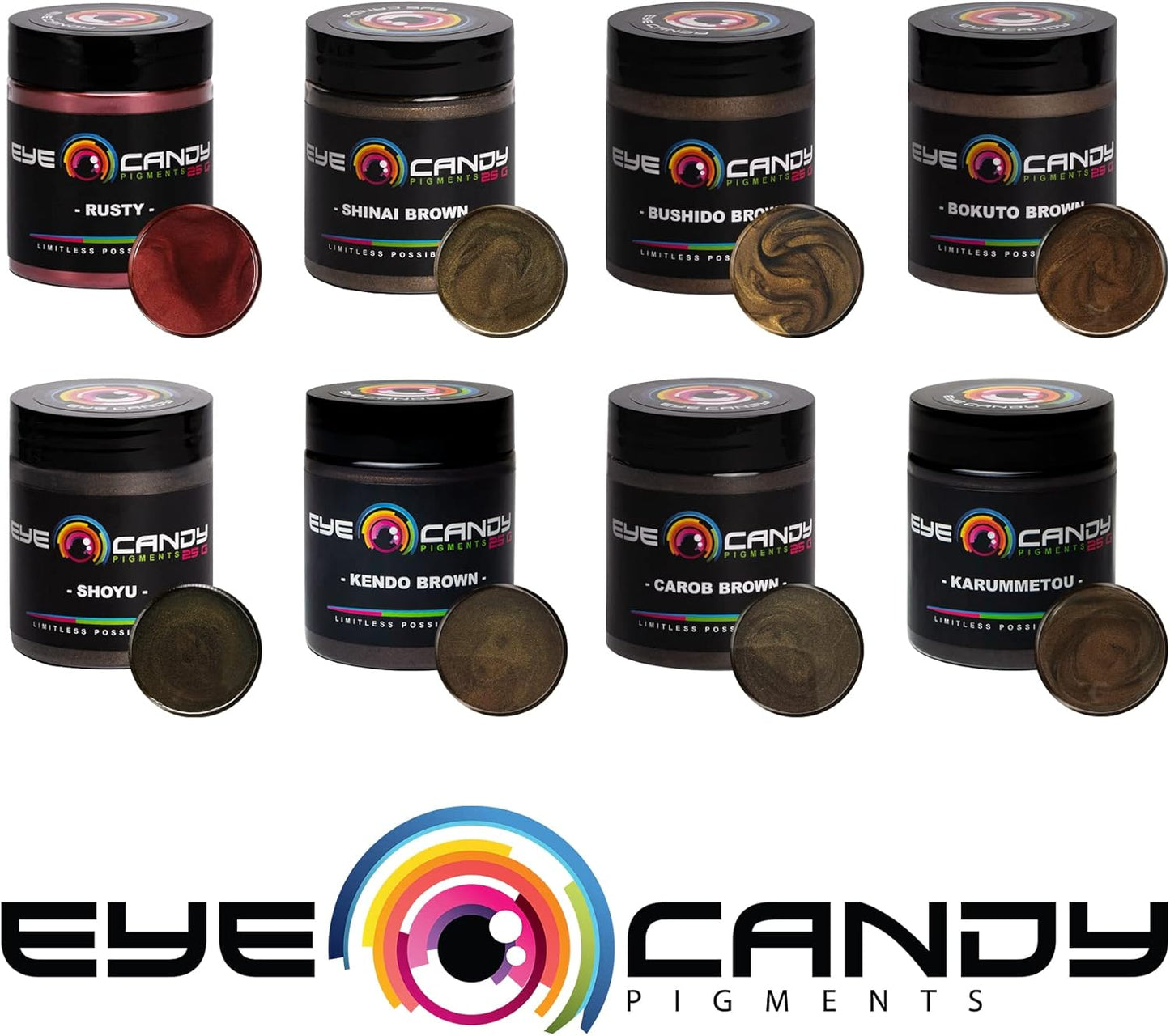 Eye Candy Pigments Premium Brown Mica Powder - Shoyu Brown (50gr) - for Epoxy, Resin, Soap, Paint, Woodworking, Acrylic Pouring, Bath Bombs, Fishing Lures - DIY Arts and Crafts Additive