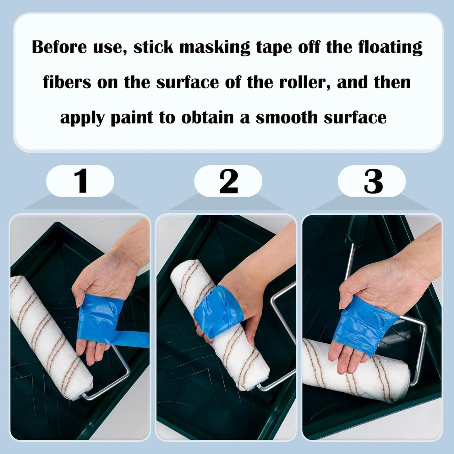 Mister Rui 9 Inch Microfiber Roller Covers, 3/8" Nap, 5 Pack, Paint Rollers for Painting, Roller Sleeves for Walls & Ceilings, Reusable Paint Rollers for Smooth Finish