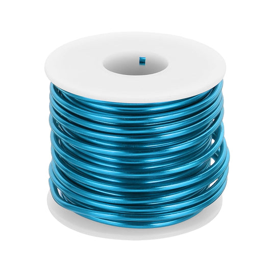 MECCANIXITY 9 Gauge Anodized Aluminum Craft Wire Bendable Bonsai Training Wire 56 Feet 3mm for Sculpting Crafts Wreath Floral Beading Jewelry Making, Blue