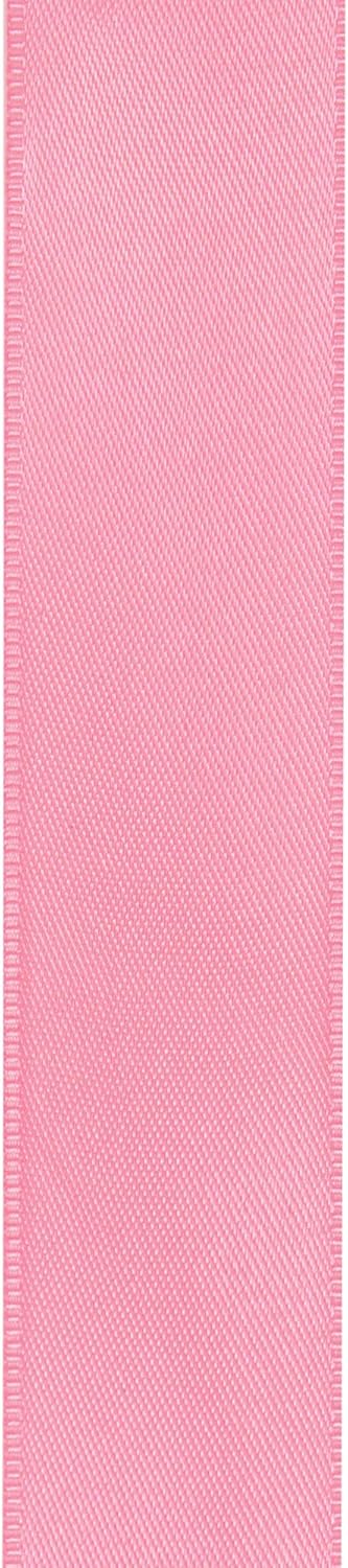 LIUYAXI Pink Double Faced Satin Ribbon, 1" X Continuous 25 Yards, Ribbons Perfect for Gift Wrapping Wedding Bouquet Decor DIY Craft Bow Making & Other Projects