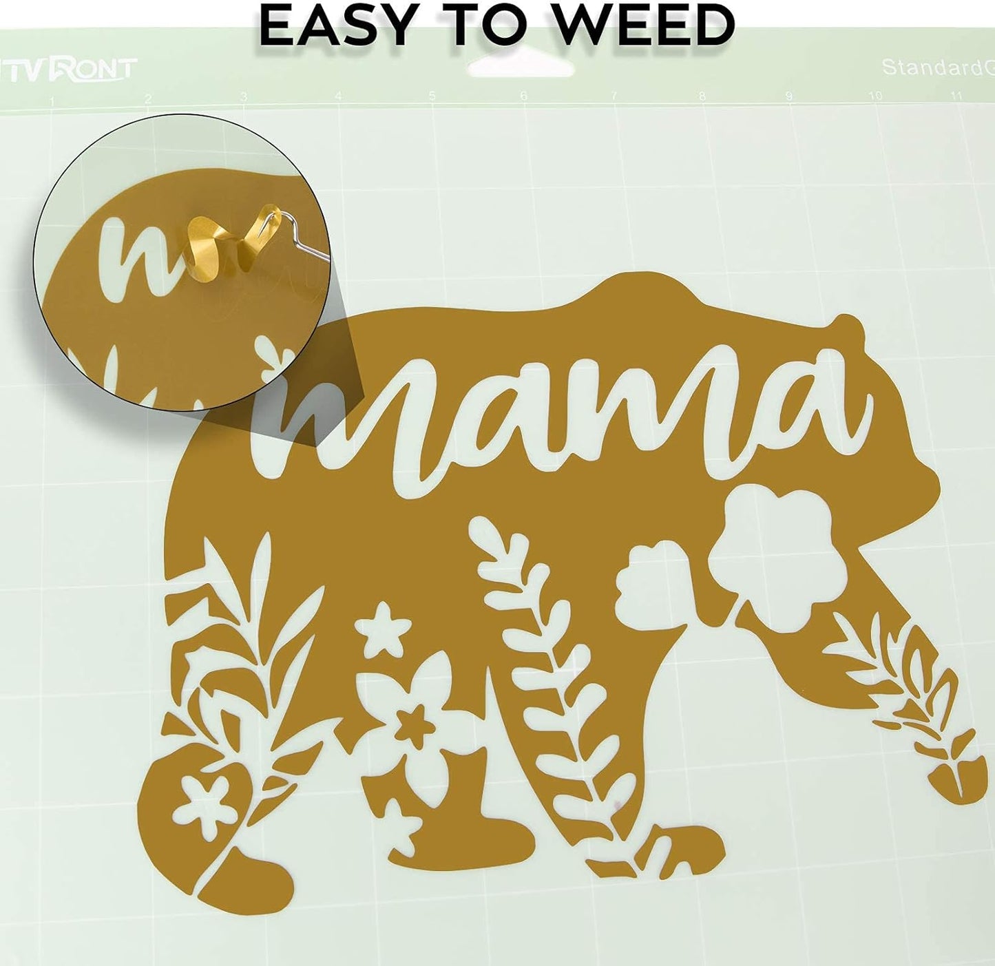 HTVRONT Gold Permanent Vinyl - 12 Pack for Cutting Machine - 10 Sheets 12" x 12"& 2 Transfer Tape Sheets for Party Decoration, Sticker, Craft Cutter, Car Decal (Glossy)