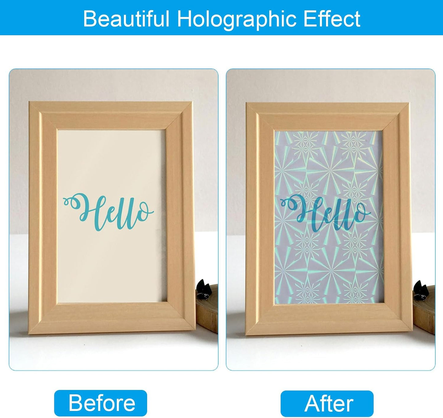 PATIKIL 11.7x8.3" Holographic Sticker Paper, 10Sheets A4 Polypropylene Self-adhesive Transparent Waterproof Laminate Overlay Film for Photo Cards Scrapbook Decorations, Little Snowflake