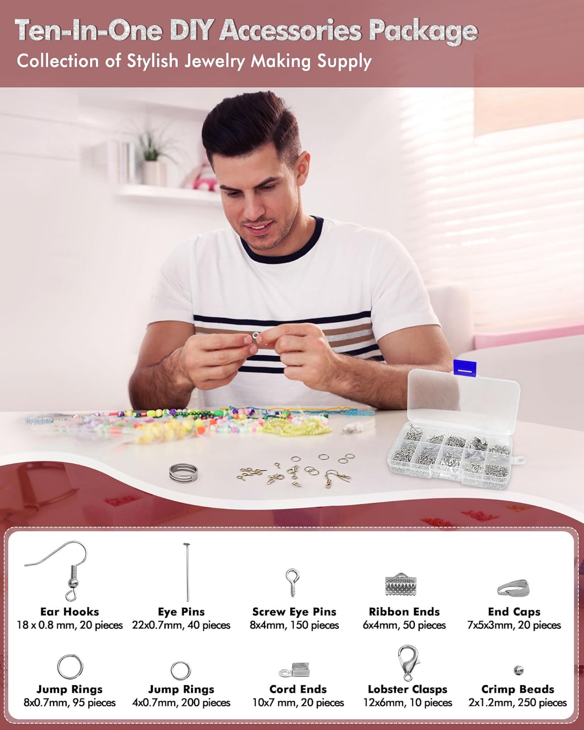 Jewelry Pliers Making Tools Set, Mini Jeweler Pliers for Adults with Beading Wire Kit, Bracelet Helper, Craft Earring Accessories for Jewelry Making Supplies DIY Hobby Repair