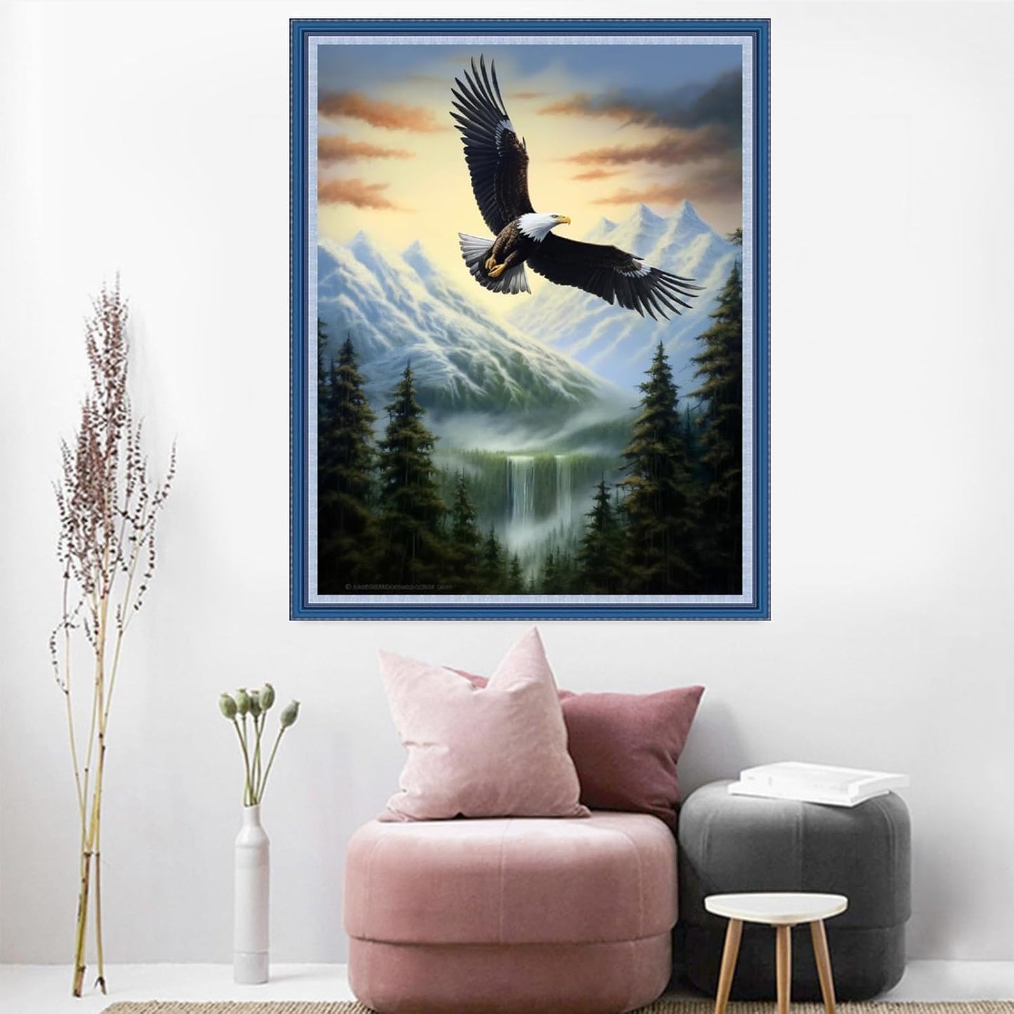 Dooxvey Cross Stitch Kits for Adults Beginners,Full Range of Cross-Stitch Stamped Kits Needlepoint Kits for Beginners Embroidery Kits 11CT Cross Stitch Patterns-Eagle Flying 16x20 inch