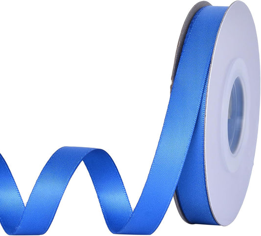 YAMA Royal Blue Double Faced Satin Ribbon 1/2 Inch 25 Yards Royal Blue Ribbon for Gift Wrapping Crafts Hair Bows Wedding Party Decoration