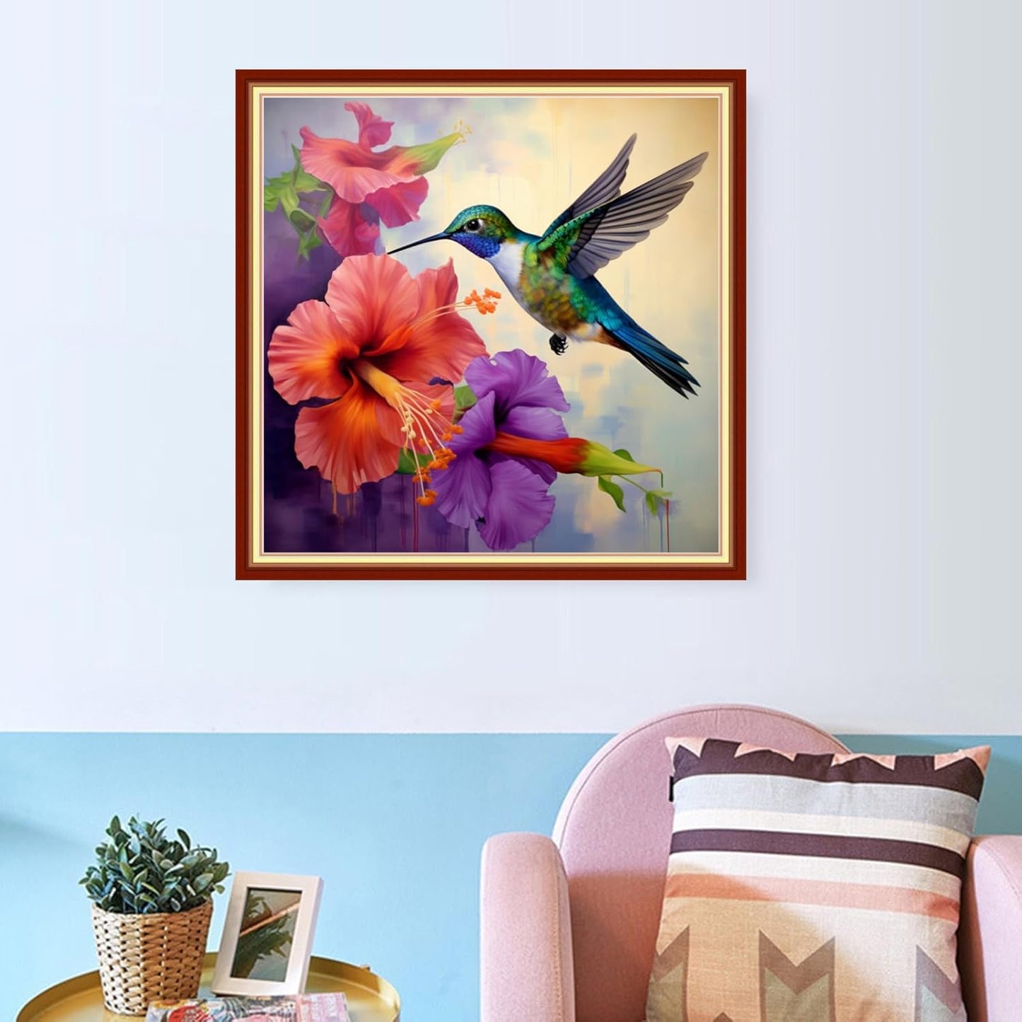 Dooxvey Cross Stitch Kits for Adults Beginners,Full Range of Cross-Stitch Stamped Kits Needlepoint Kits for Beginners Embroidery Kits 11CT Cross Stitch Patterns-Hummingbirds Gather Honey 18x18 inch