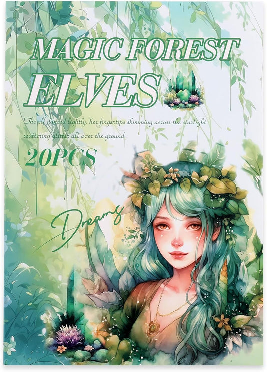 Scrapbook Fantasy Stickers 20 Sheets 240 Pre-Cut Washi Stickers for Journaling PET Transparent Fairy Sticker Decorative or DIY Paper Crafts, Arts and Crafting Projects