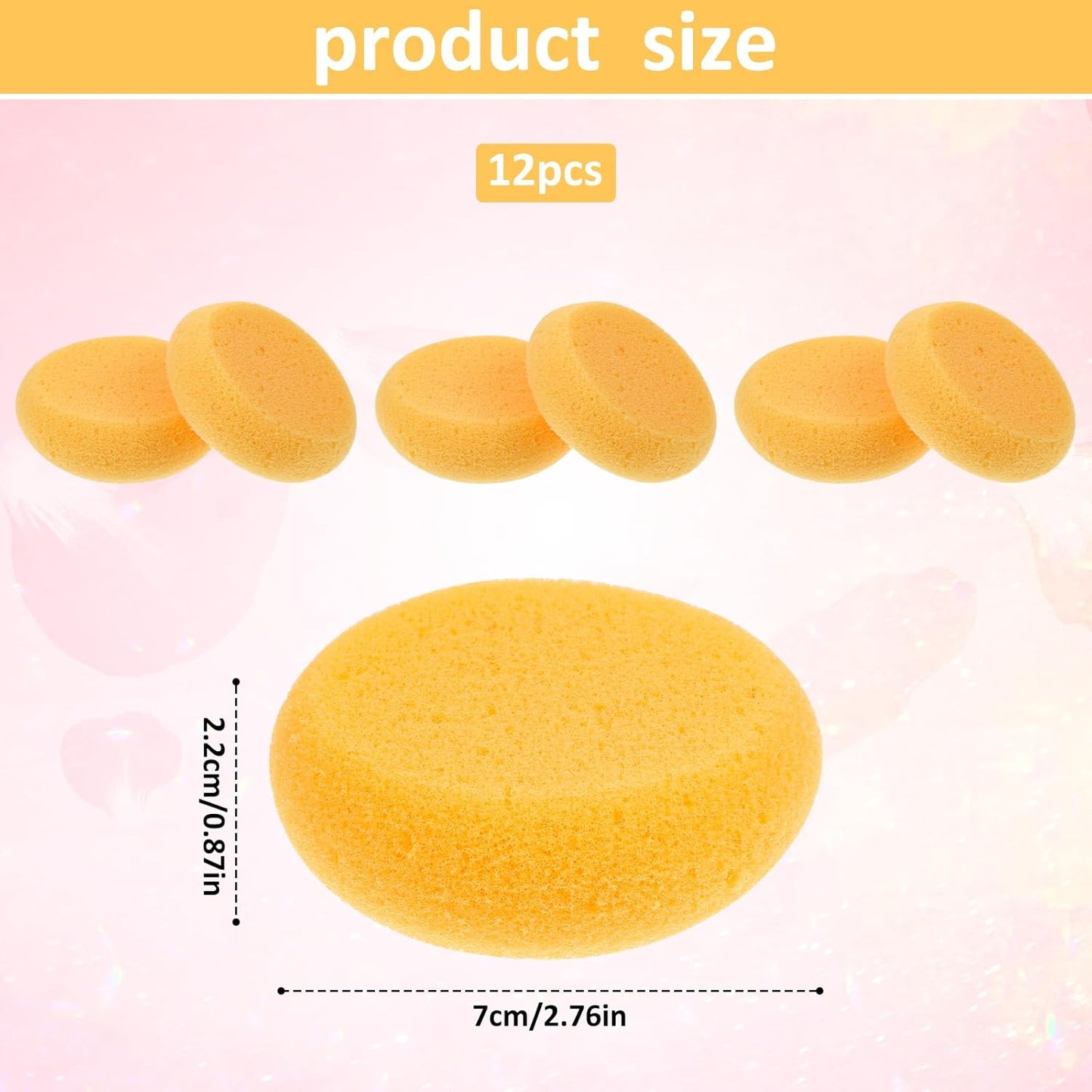 12 Pcs Round Pottery Sponges, Elasticity Clay Sponge Water Absorption Tack Sponges for Kitchen Shoes Leather Care Painting Crafts, Ceramics