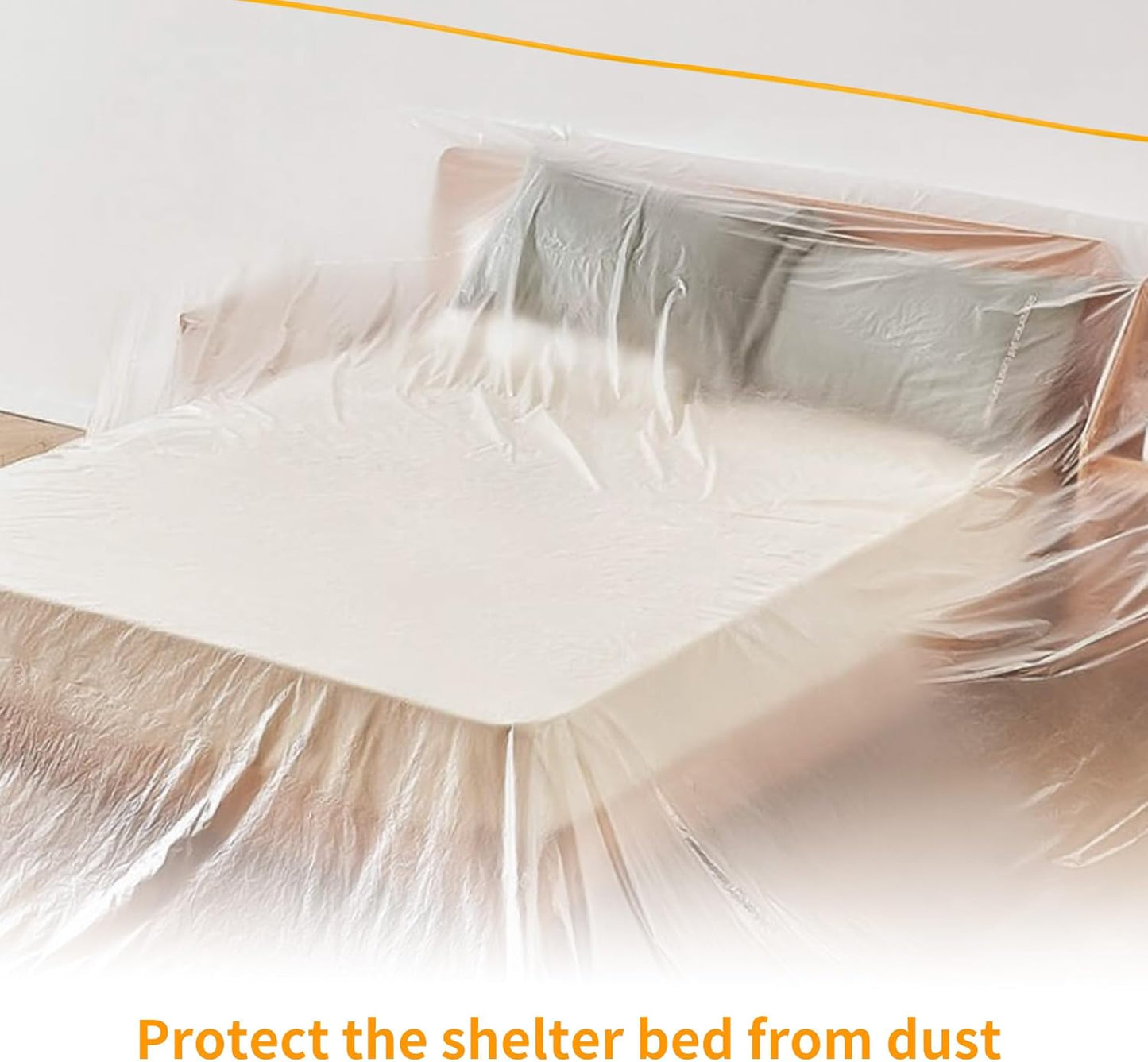 Pre-Taped Masking Film 2 Pack Each 10 x 65 feet Rolls, Tape and Drape, Painters Plastic Sheeting Drop Cloth for Automotive Painting Covering, House Decoration Furniture Floor Dustproof Cover