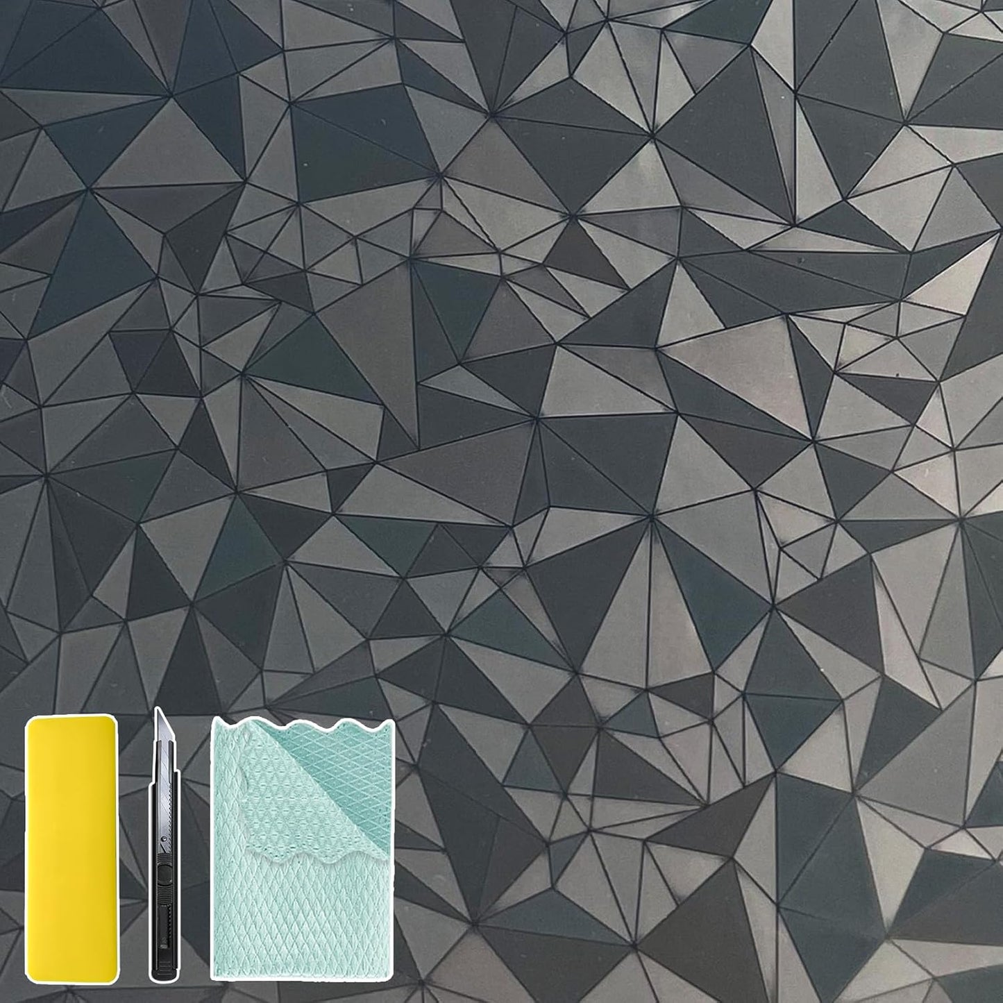 Niviy Blackout Window Privacy Film with Installation Tools Static Cling 100% Light Blocking Room Darkening, Heat Control Removable Window Tint for Home, Black Out Window Cover 23.6" by 118"