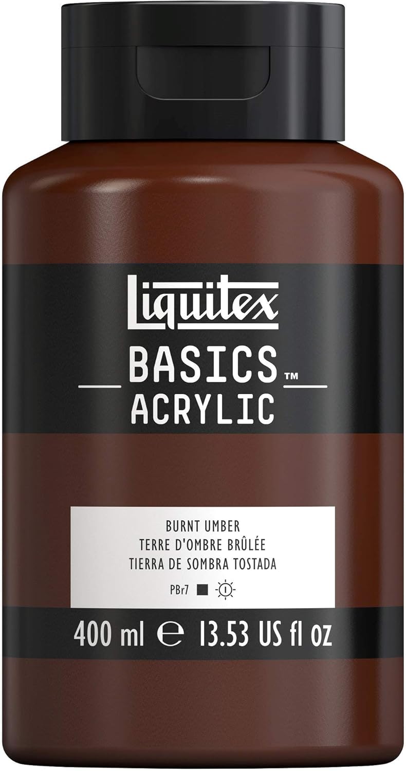 Liquitex BASICS Acrylic Paint, 400ml (13.5-oz) Bottle, Burnt Umber
