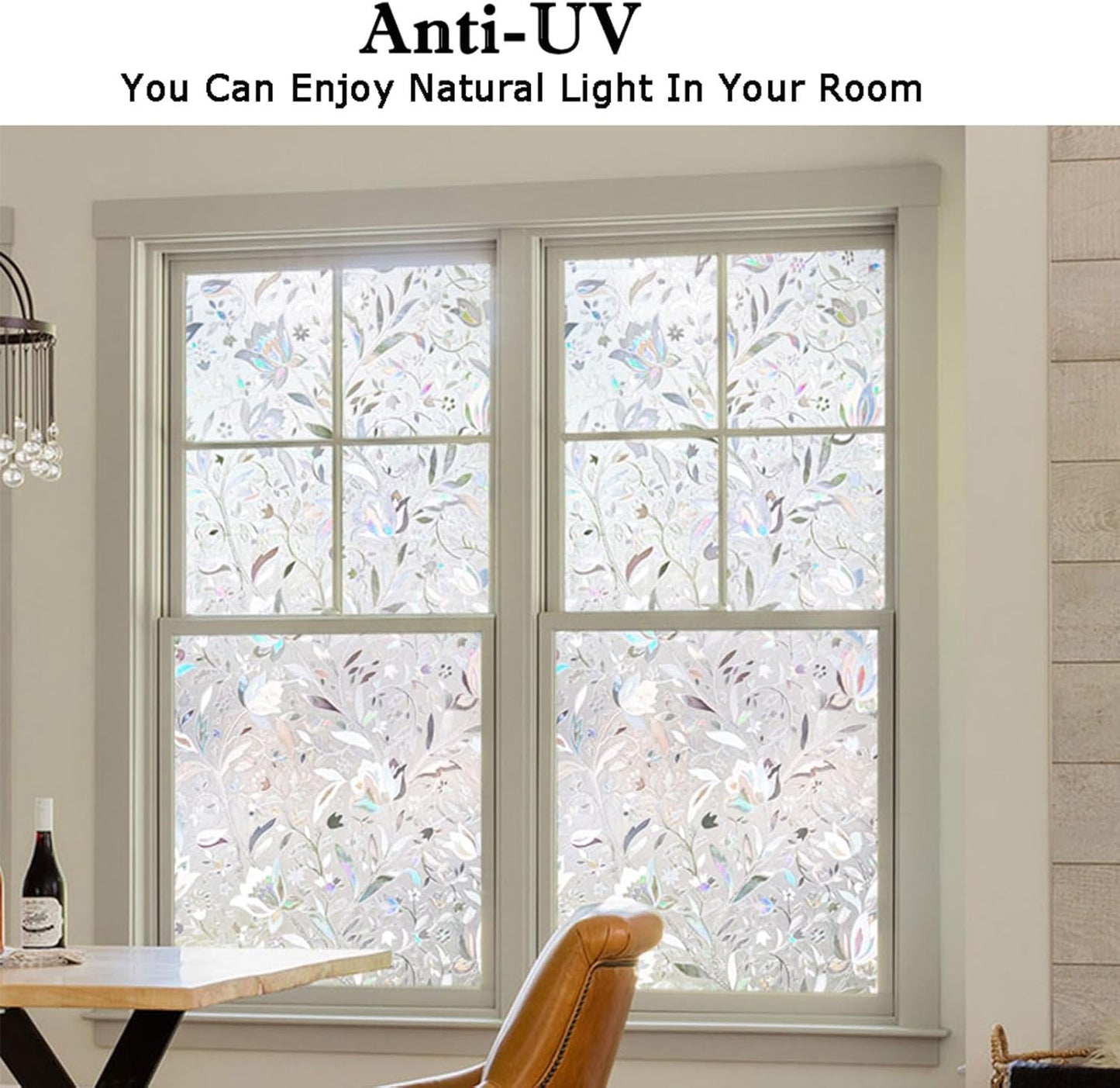 Kromapolis Window Film, Window Privacy Film, Window Vinyl Glass Covering, Stained Glass Decorative Film, Window Film Privacy Frosted Static Clings, Non-Adhesive, No-Glue (29.5 x 118.1 inch)