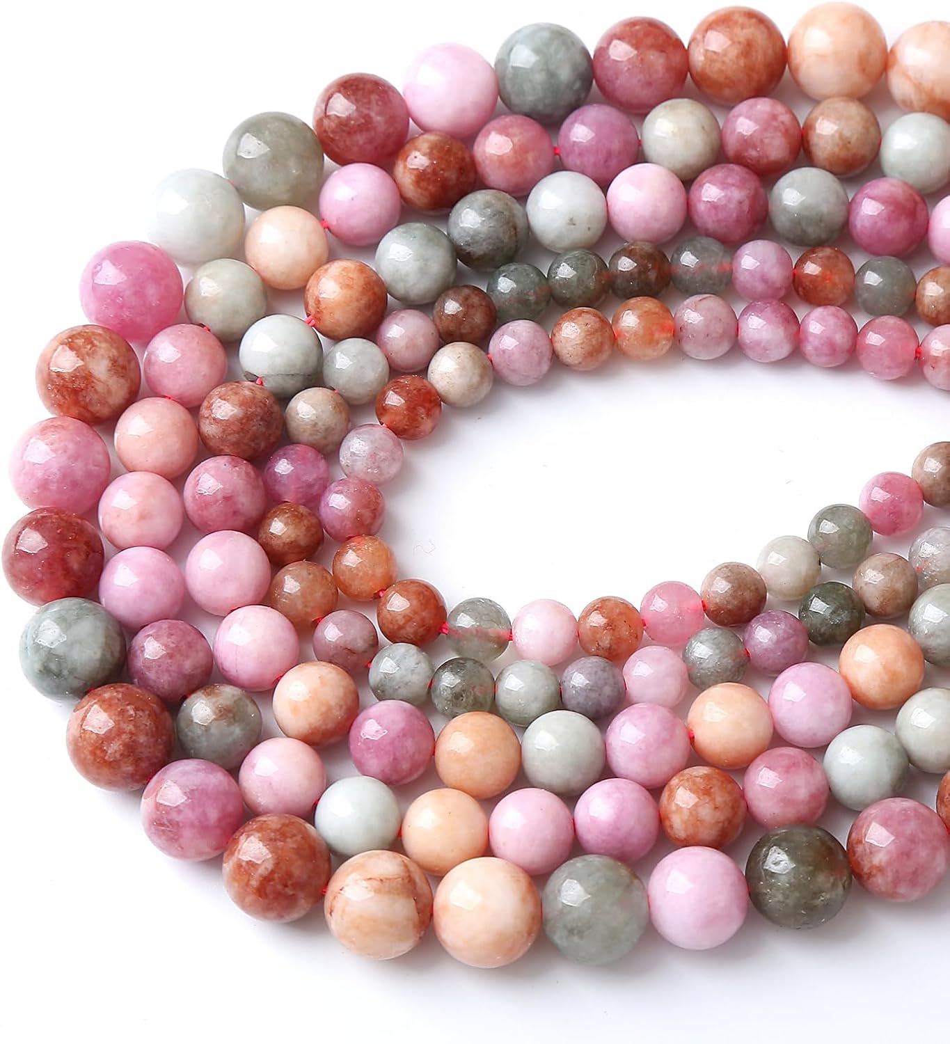60pcs 6mm Natural Alashan Rainbow Agate Stone Beads for Jewelry Making DIY Bracelet Necklace Accessories 15" Energy Healing Power Stone Beads (6mm, Alashan Rainbow Agate)