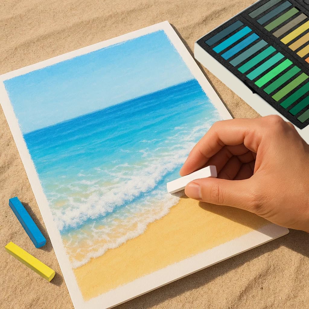 Soft Pastels Set, Square Chalk Pastel Sticks, Assorted Colors for Artists, Students & Beginners, Drawing, Coloring, Sketching, Shading, Blending & Layering (72 Colors)