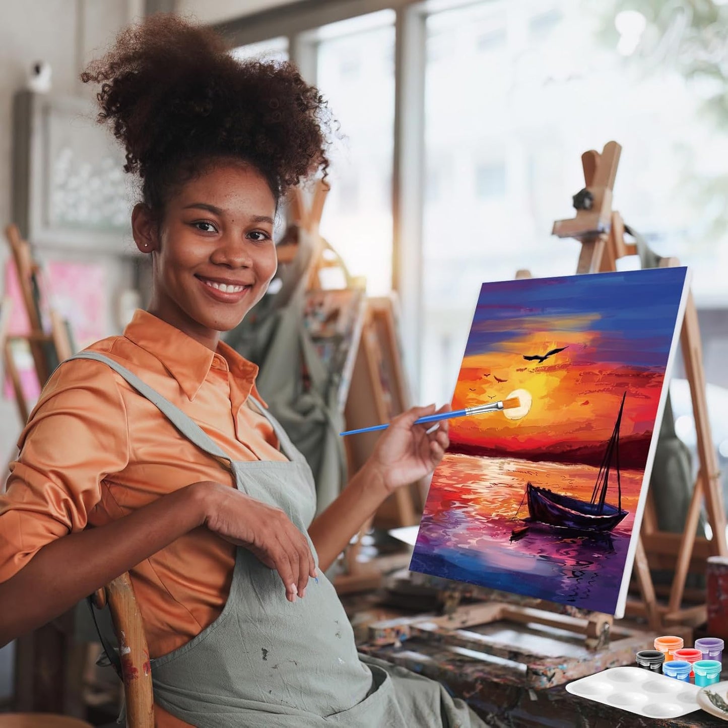 Zhanmai 12 Pack Pre Drawn Canvas for Painting Sip and Paint Kit 8" x 10" Paint Party Set Canvas Painting Pre Printed Canvases for Party Favor DIY Virtual Adult's Date Night(Astronomical Landscape)