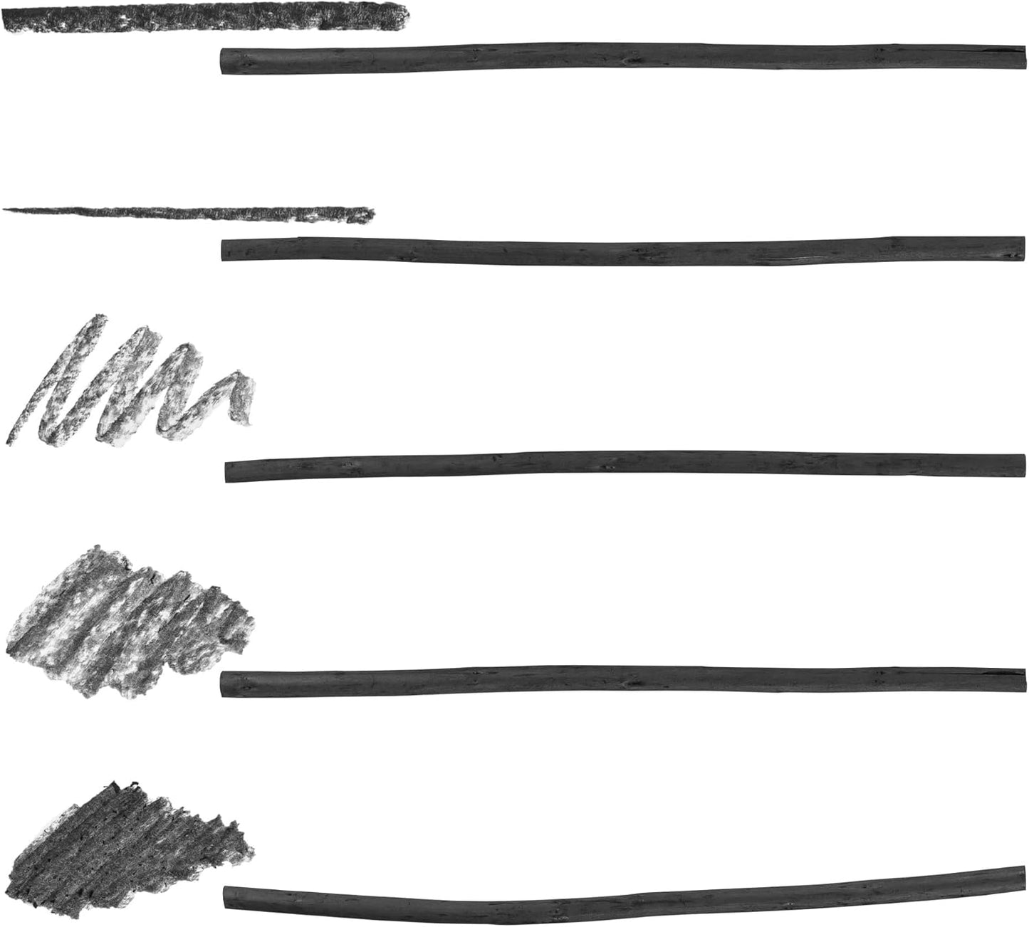 Pacific Arc 2 Pack Artist Vine Charcoal, Soft, Black 4 Charcoal Sticks for Drawing, Sketching, and Fine Art