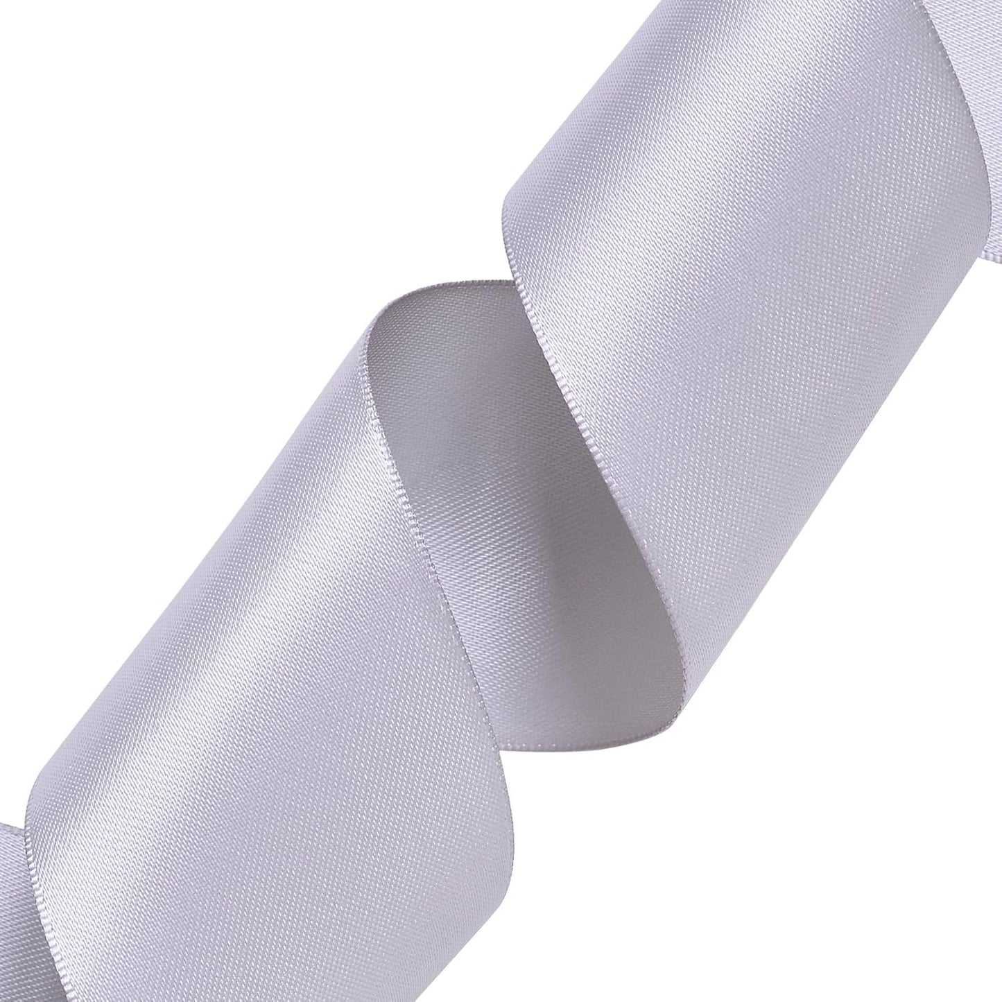 YAMA Silver Double Faced Satin Ribbon, 2 Inch 25 Yards, Great for Crafts Bows Flower Bouquet Wedding Home Decor Gift Wrapping