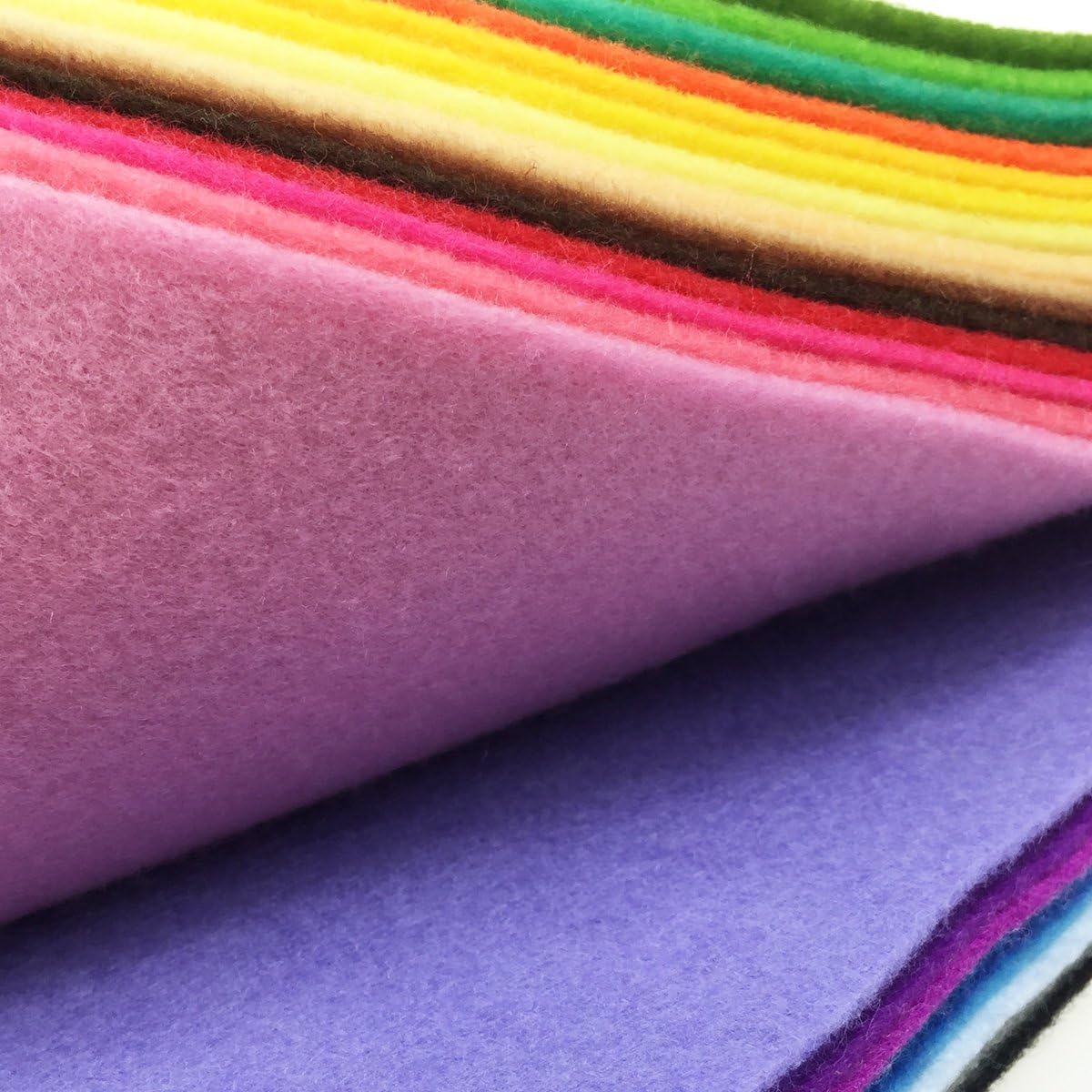 flic-flac 28pcs 12 x 8 inches (30cmx20cm) 1.4mm Thick Soft Felt Fabric Sheet Assorted Color Felt Pack DIY Craft Sewing Squares Nonwoven Patchwork
