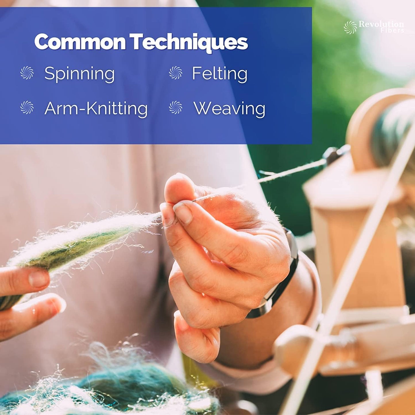 Revolution Fibers Merino Wool Roving | Premium Combed Wool Top | 22 Micron, Perfect for Felting Projects, Spinning, Wall Hangings and Tapestry (Sienna)