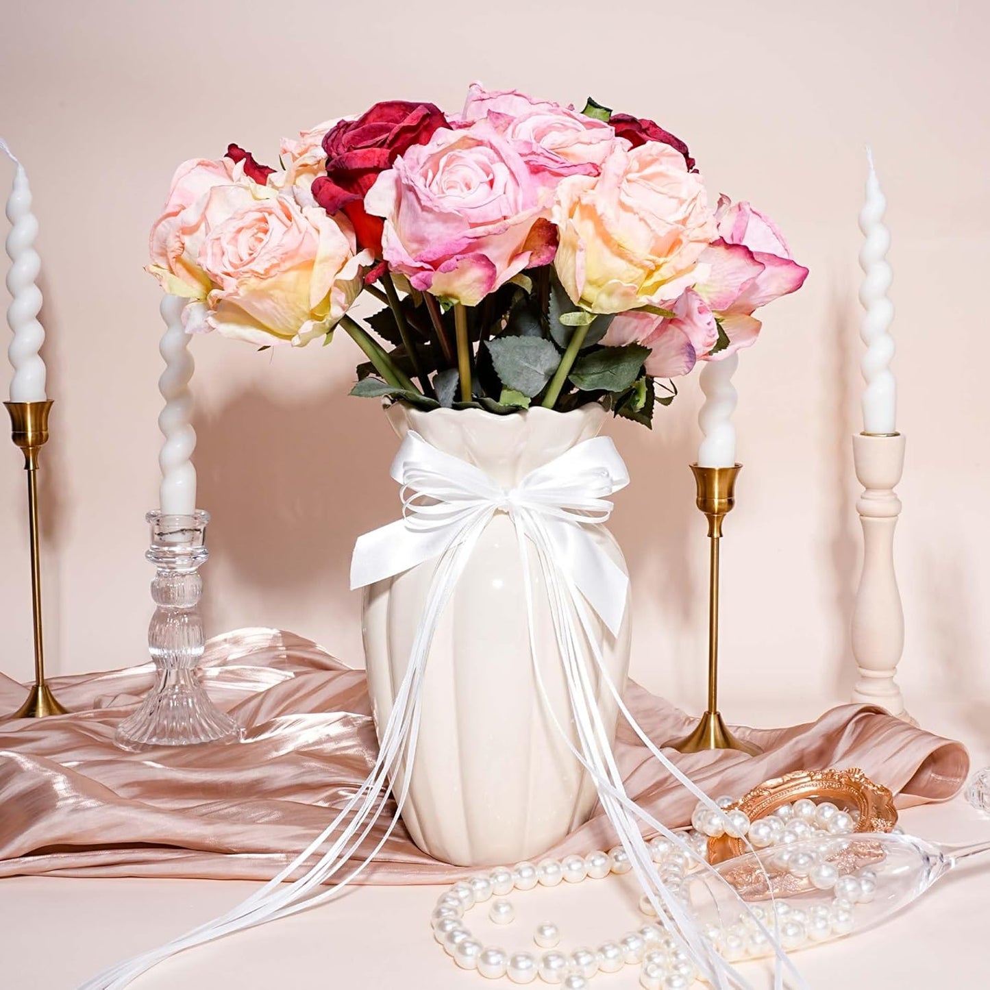 LaRibbons White Satin Ribbon 1/8 Inch 100 Yards Thin Luxury Double Faced Silk Ribbon for Flower Bouquet Crafts Gift Wrapping Wedding Christmas Decoration