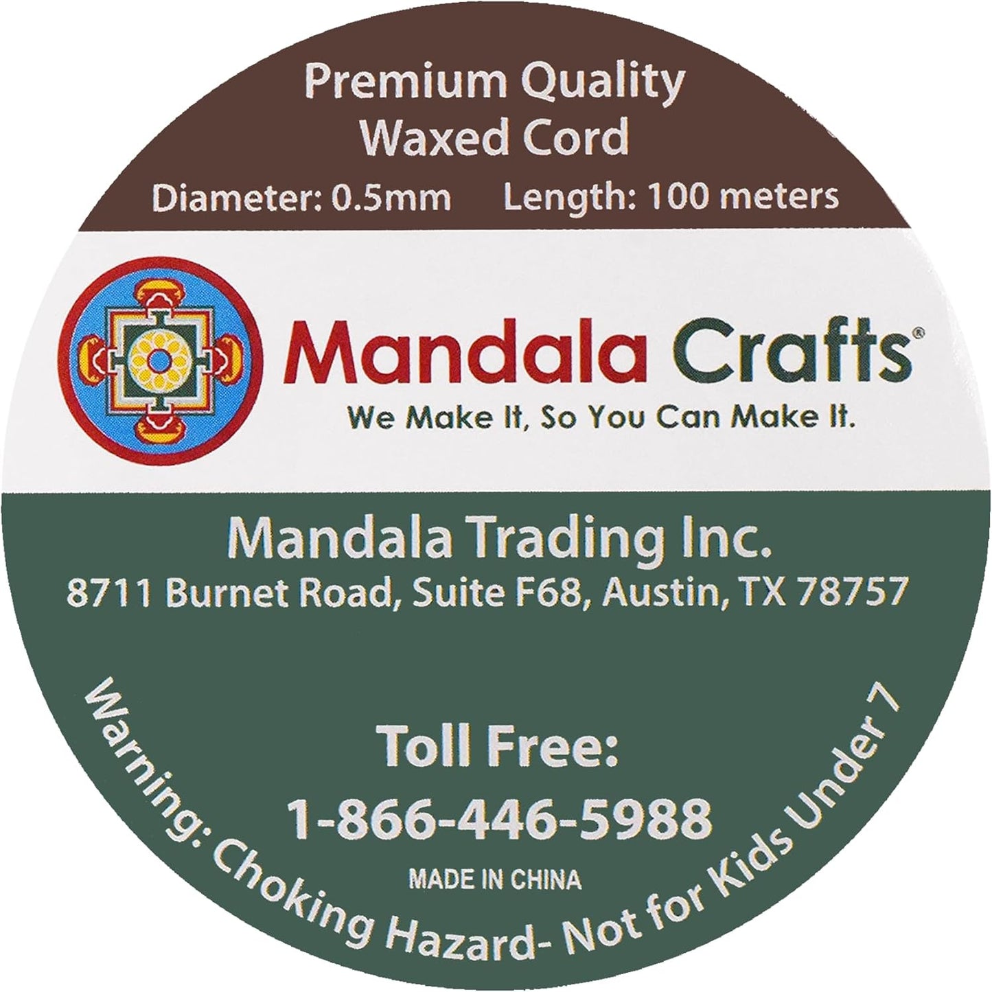 Mandala Crafts 0.5mm 109 Yards Aqua Cotton Waxed Cord for Jewelry Making Bracelet Cord Waxed String - Beading String Thread Jewelry Cords for Necklaces String