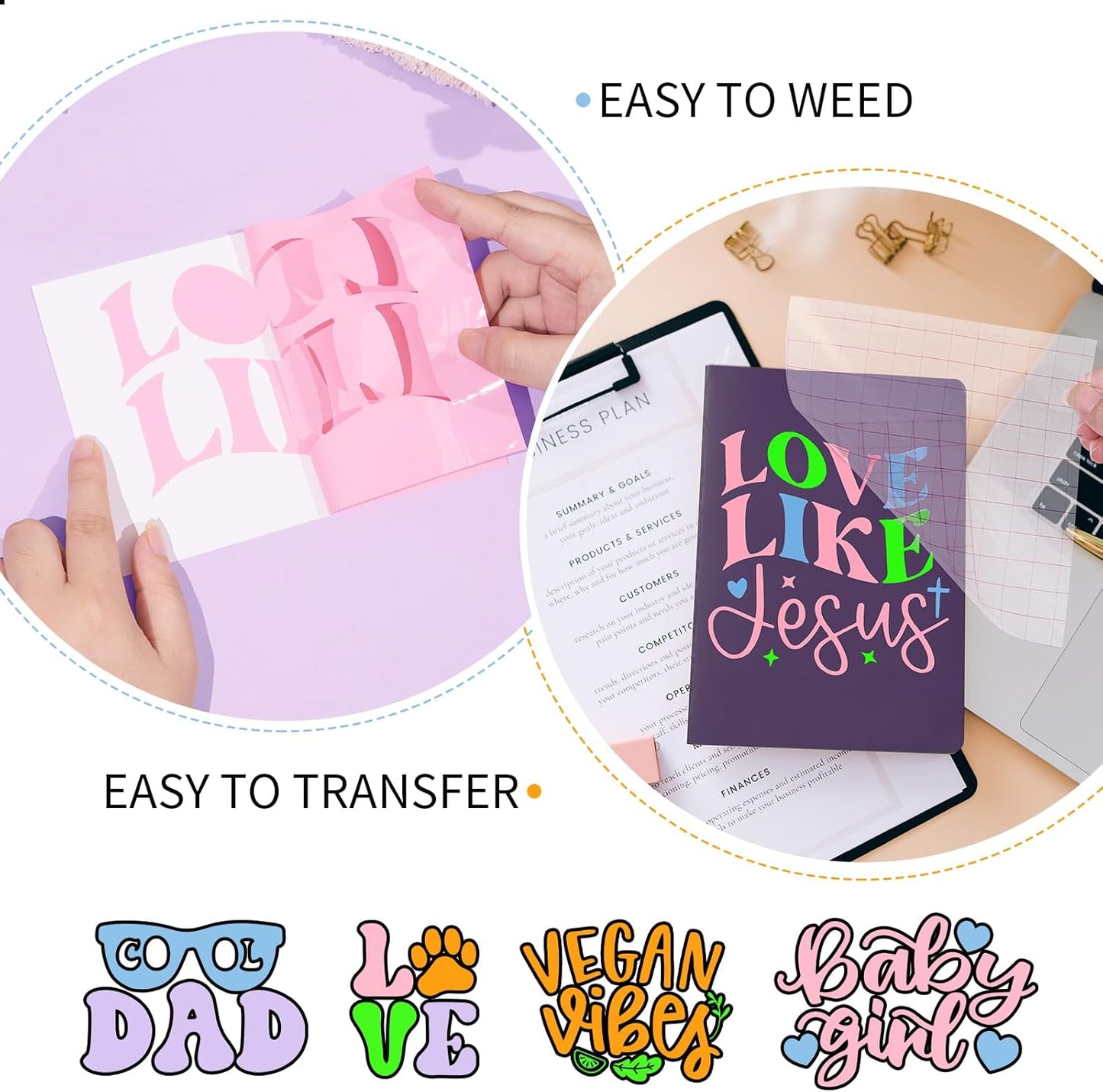 GIRAFVINYL Neon Permanent Vinyl 5 Sheets - 12”x12” Easy to Weed Bright Color Neon Permanent Adhesive Vinyl for Mugs, Sign, Banner,